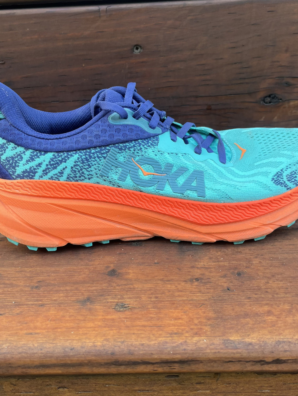 Hoka One One Challenger ATR 7 Running Shoe Size Men's 10D Turquoise Orange Gym